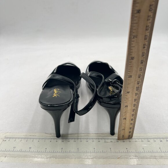 XYD Black Pointed Toe Thin Heel Slingback Pumps Slip on Sandals Slide Shoes - Picture 5 of 8